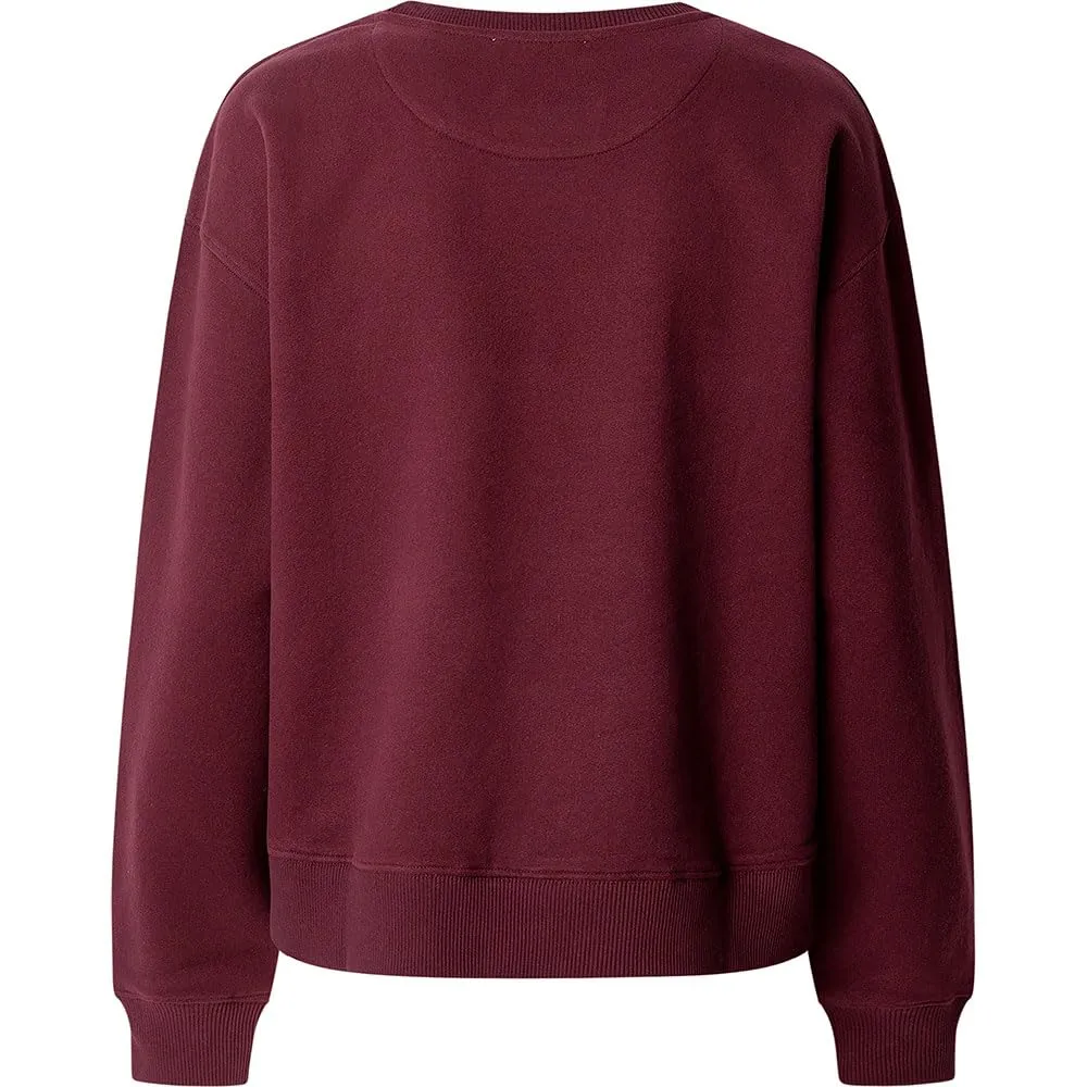 Pepe Jeans Reagan Felpa Donna Rosso Bordeaux girocollo