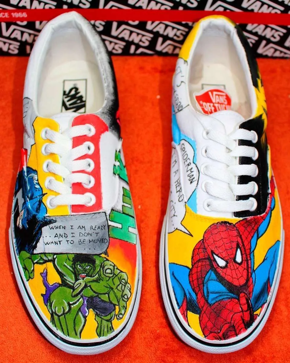 Vans Slip-On Fumetti e Vignette scarpe dipinte a mano