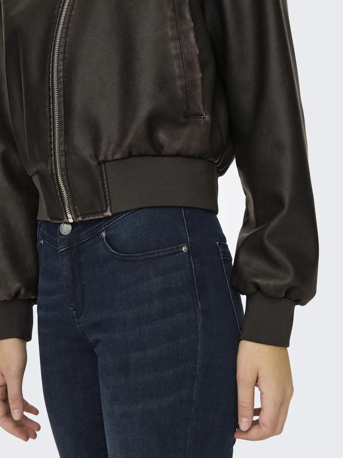 ONLY ONLJANE bomber ecopelle XS marrone cioccolato