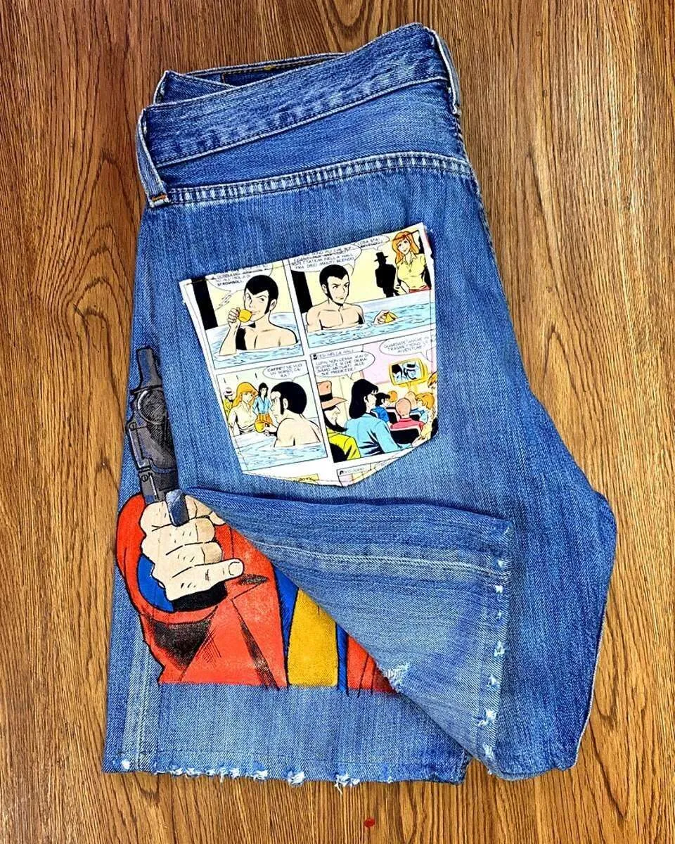 Levi's Vintage Lupin bermuda dipinto a mano