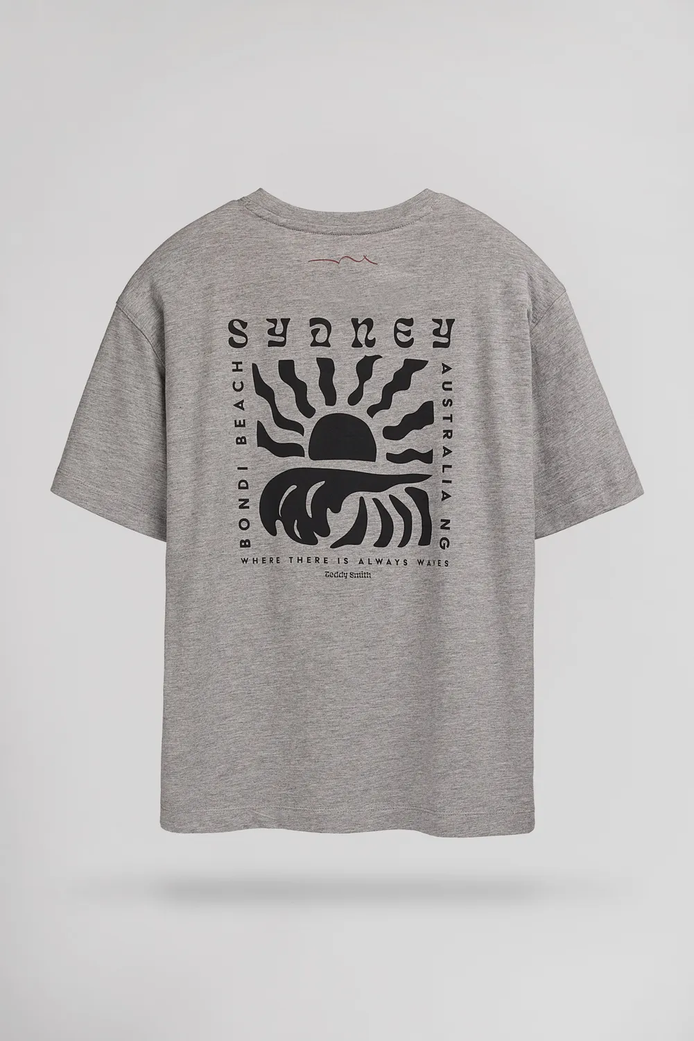 Teddy Smith T-World T-Shirt Bambino Grigio Cina Jersey