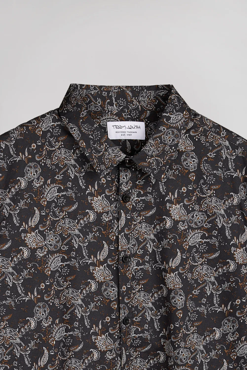 Teddy Smith Carton ML Stretch camicia uomo nera slim
