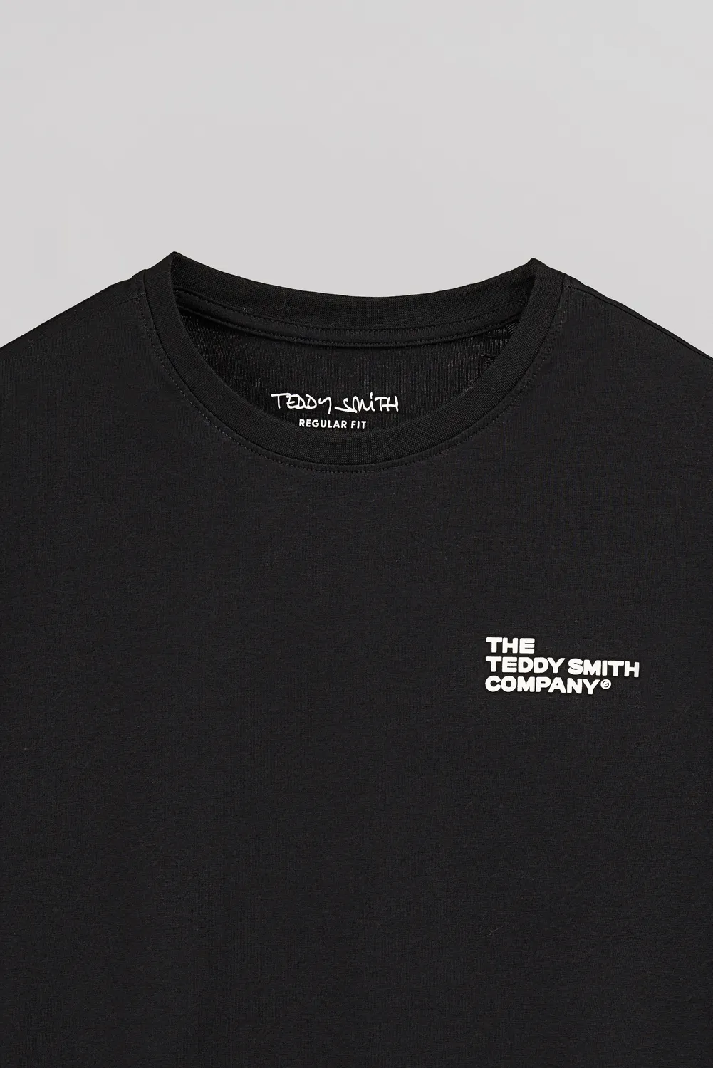 Teddy Smith T-Company MC T-Shirt Uomo Nero Stretch Regular