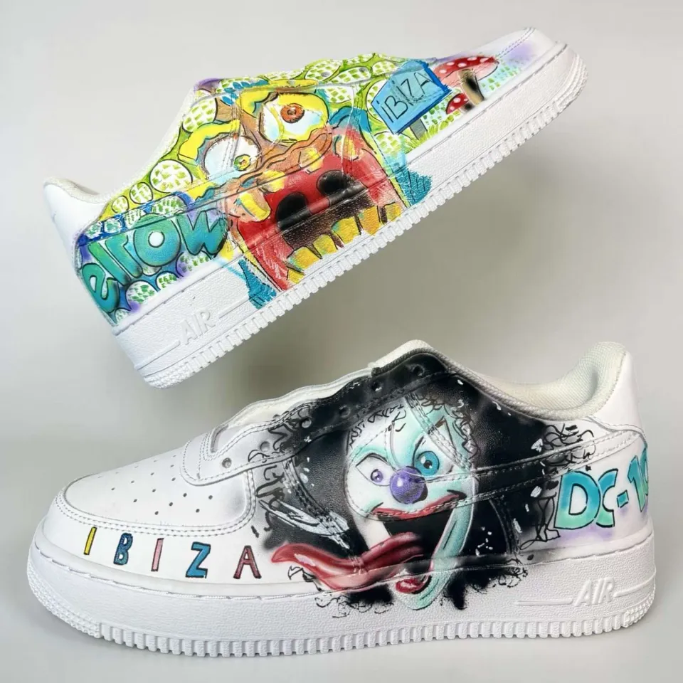 Never Say Never Air Force 1 Elrow DC-10 Ibiza sneakers dipinte