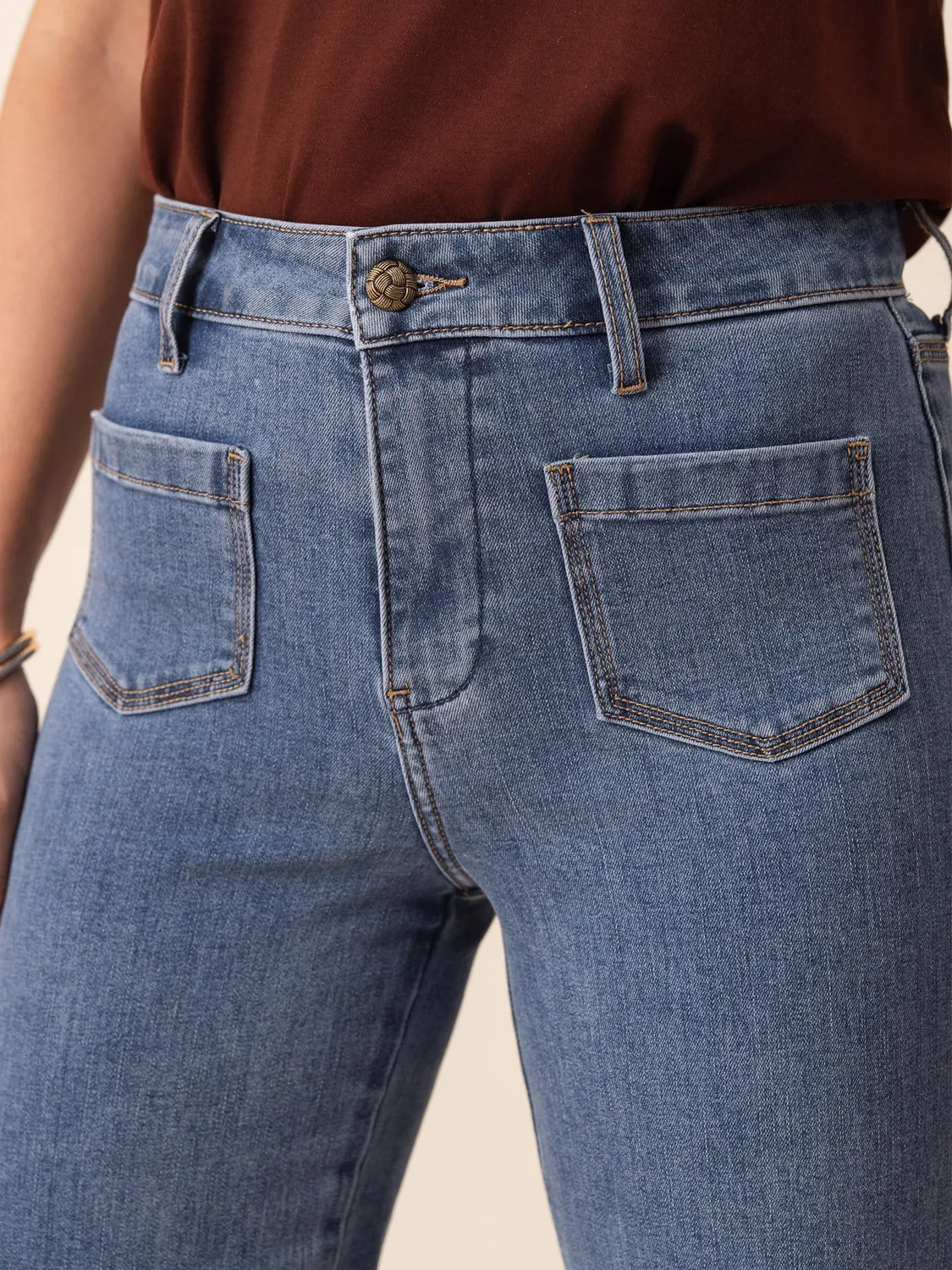 Oraije Gasparette jeans wide blu stone vita alta