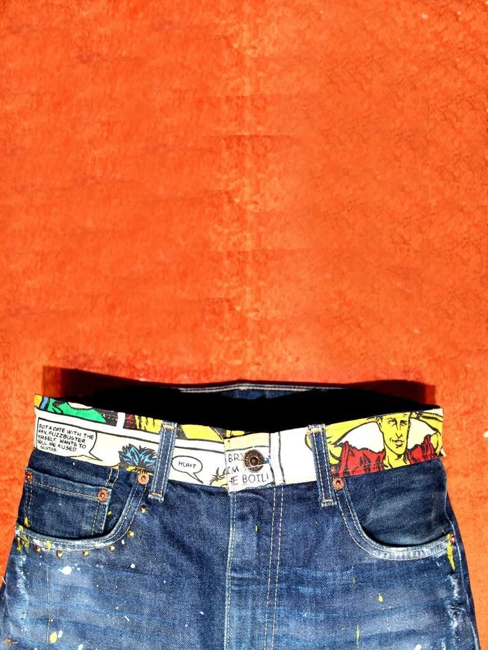 Never Say Never Fumetti Retro Anni 70 jeans Levi's vintage tessuto