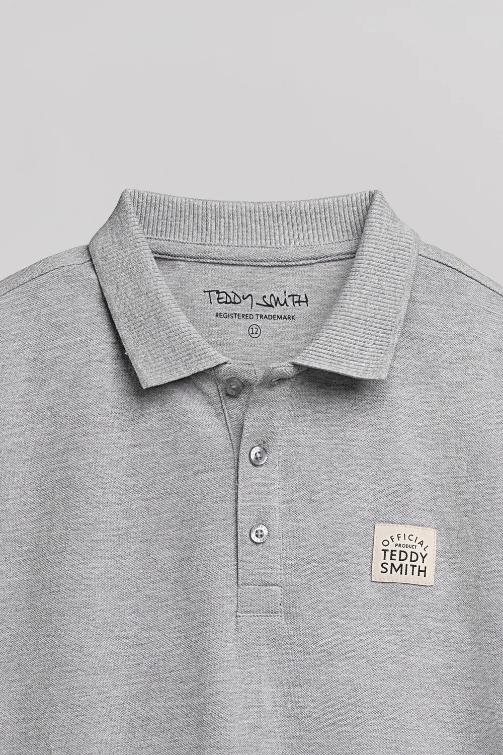 Teddy Smith P-Label MC JR polo bambino grigio piqué cotone