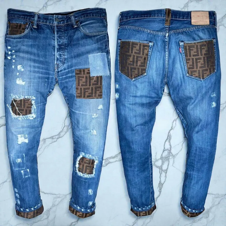 Never Say Never Fendi 26 jeans Levi's vintage personalizzati