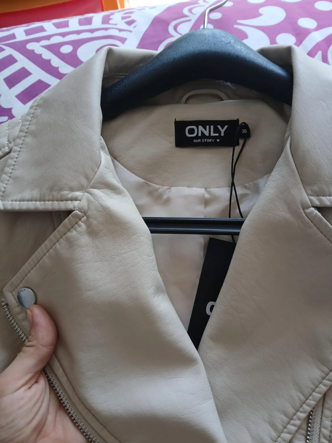 ONLY ONLGEMMA Giacca Ecopelle Donna Nero 36