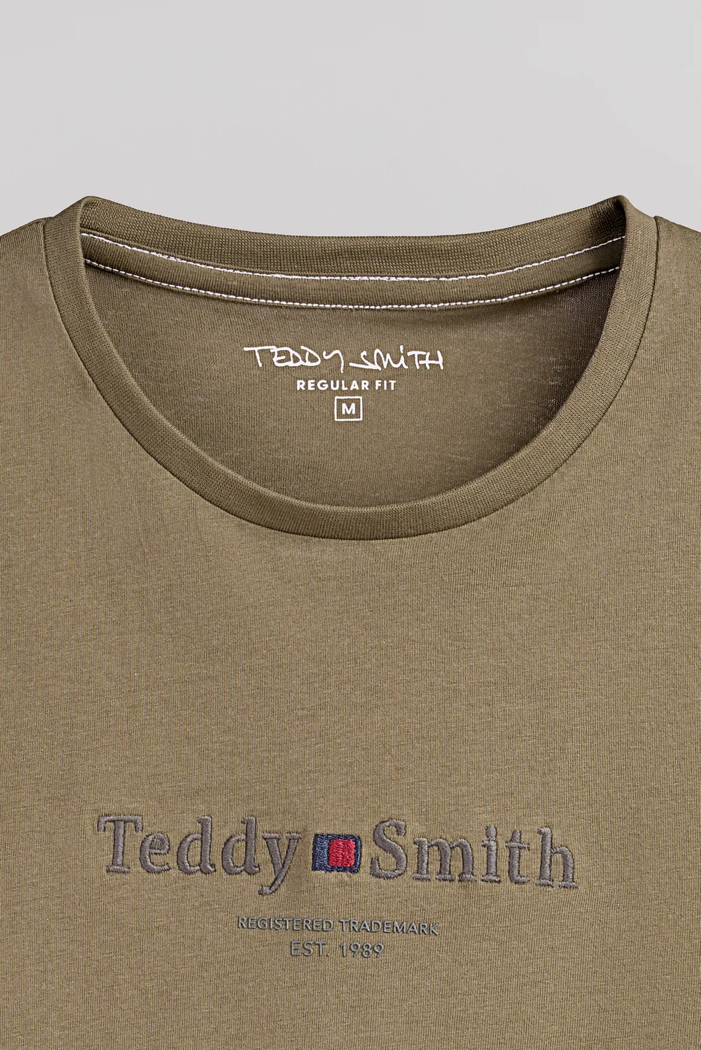 Teddy Smith T-Jim MC T-Shirt Uomo Kaki Cotone