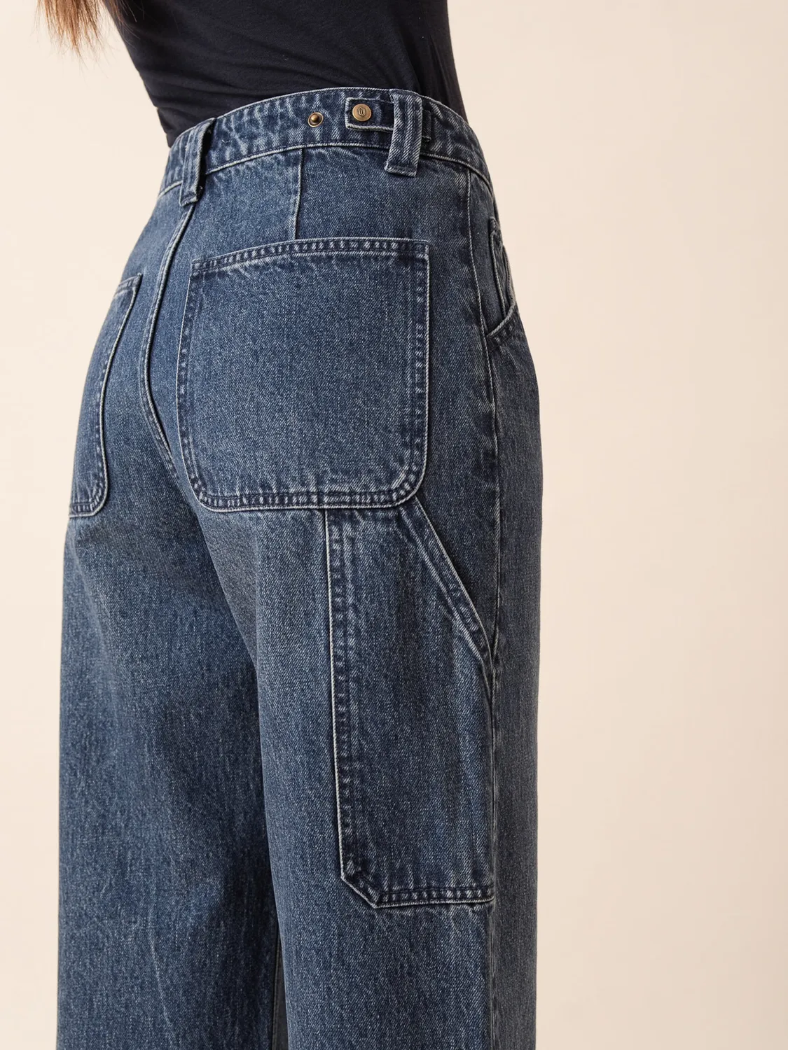 Oraije Andrea jeans loose blu vintage regolabili