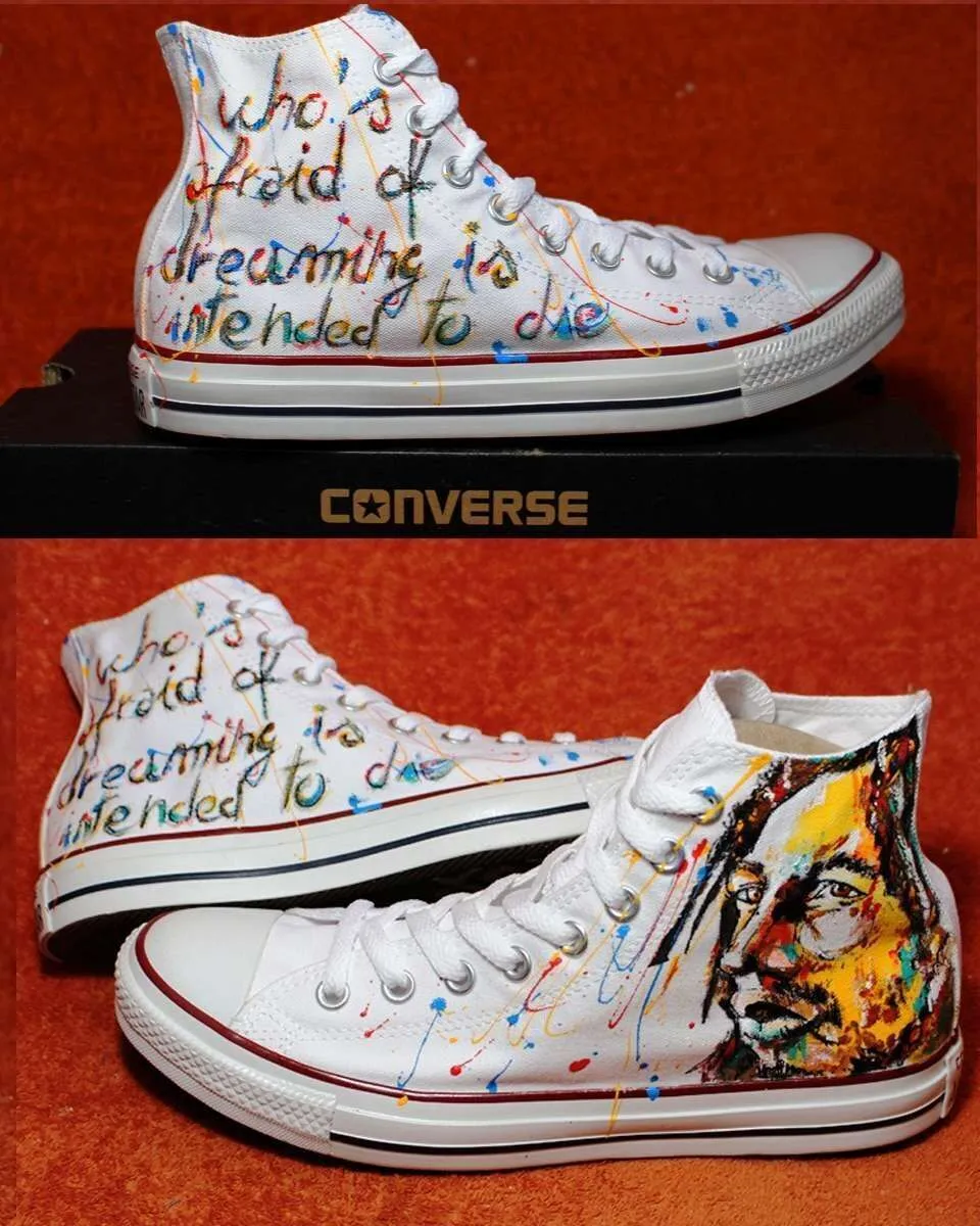 Converse All Star Bob Marley sneakers dipinte a mano