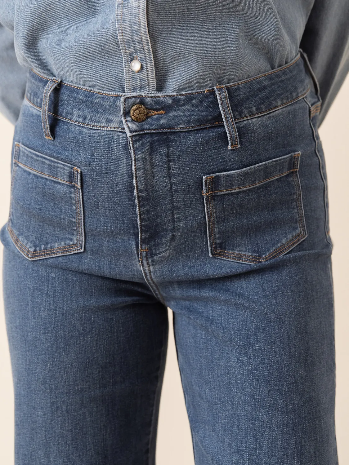 Oraije Gaspard jeans wide blu scuro vita cintrata