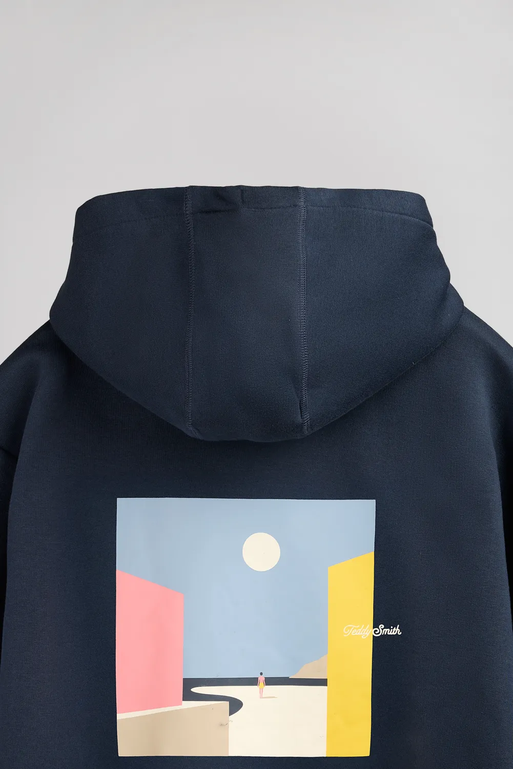 Teddy Smith S-Minimalist Felpa Cappuccio Uomo Total Navy