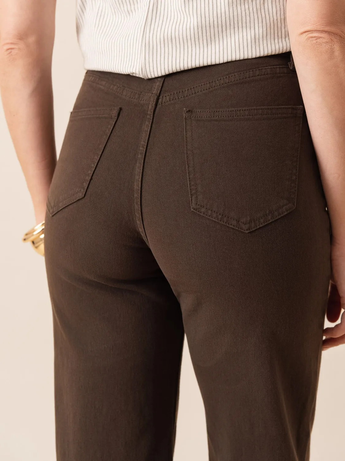 Oraije Barbara jeans dritti straight cioccolato