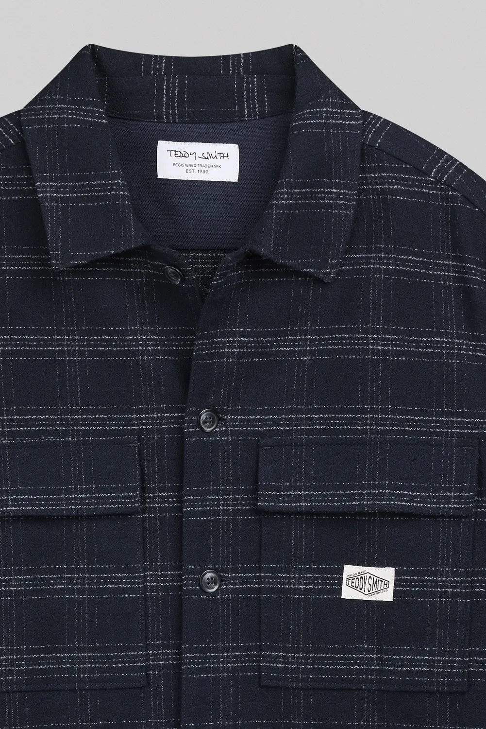 Teddy Smith C-Luis ML camicia quadri blu navy uomo