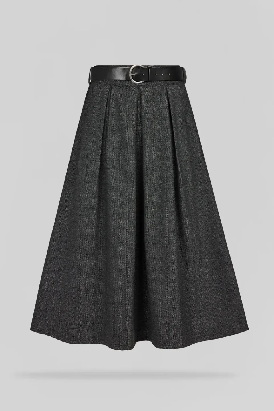 Teddy Smith J-Diana Melange Black gonna midi grigia chevron