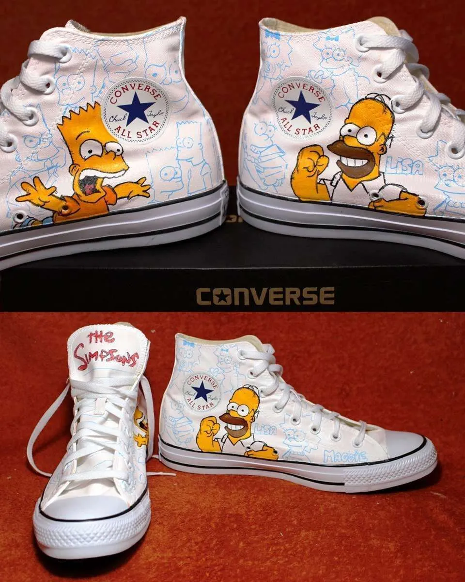 Never Say Never All Star The Simpsons sneakers dipinte a mano