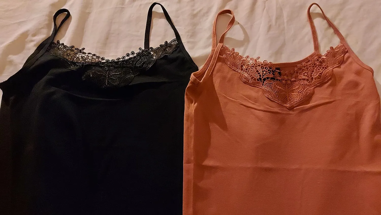 Only 2-Pack canottiera donna S nero cotone pizzo girocollo