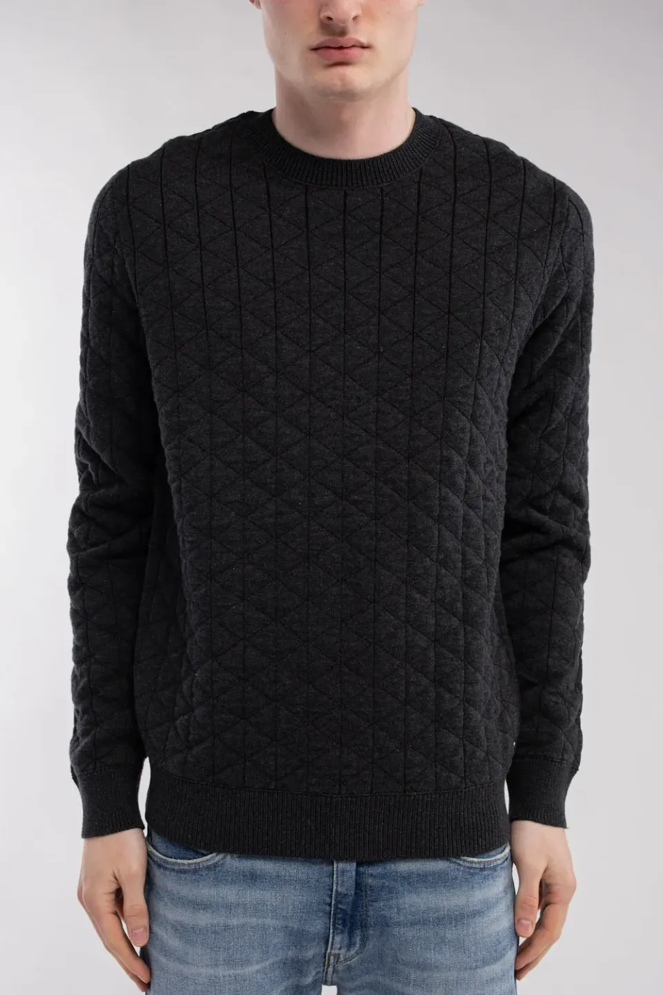 Teddy Smith P-Marlow maglione uomo nero jacquard