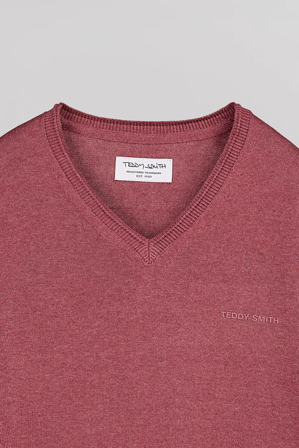 Teddy Smith Pulser 4 Maglione Uomo Bordeaux Scollo V