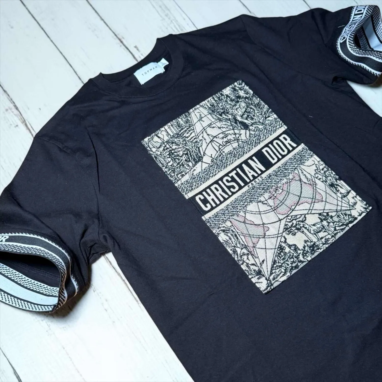 Never Say Never Ispirata Dior t-shirt tessuto nera personalizzata