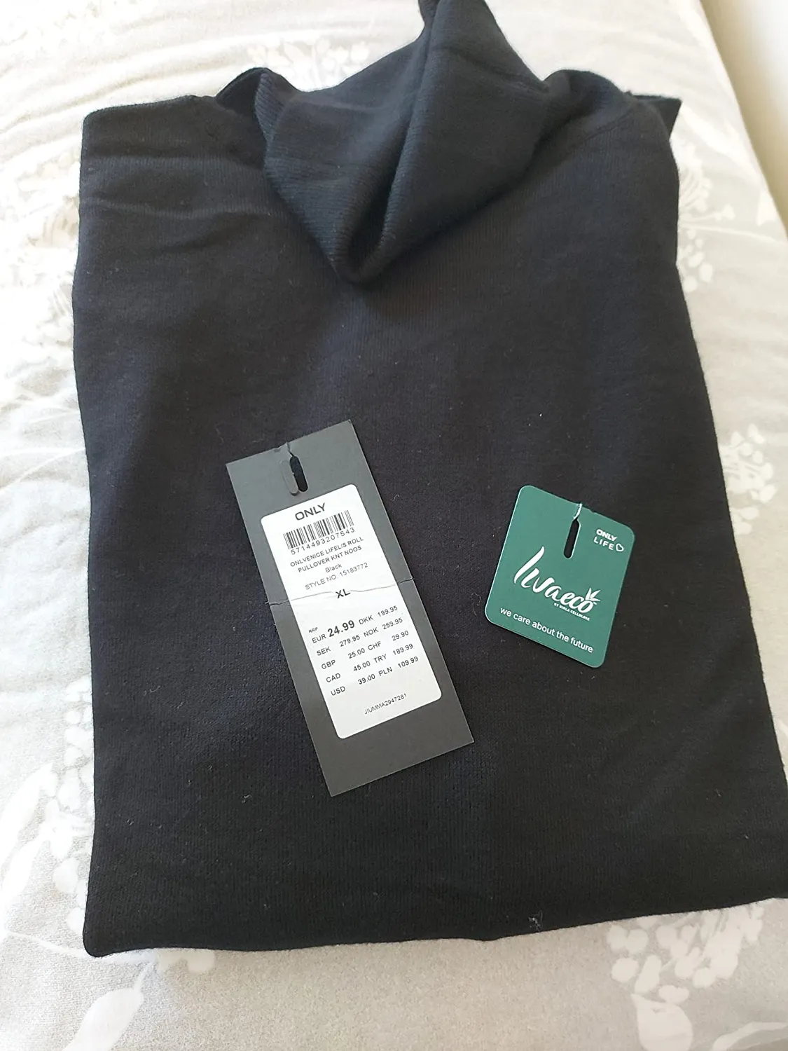 ONLY ONLVENICE Dolcevita Maglia Donna Nero