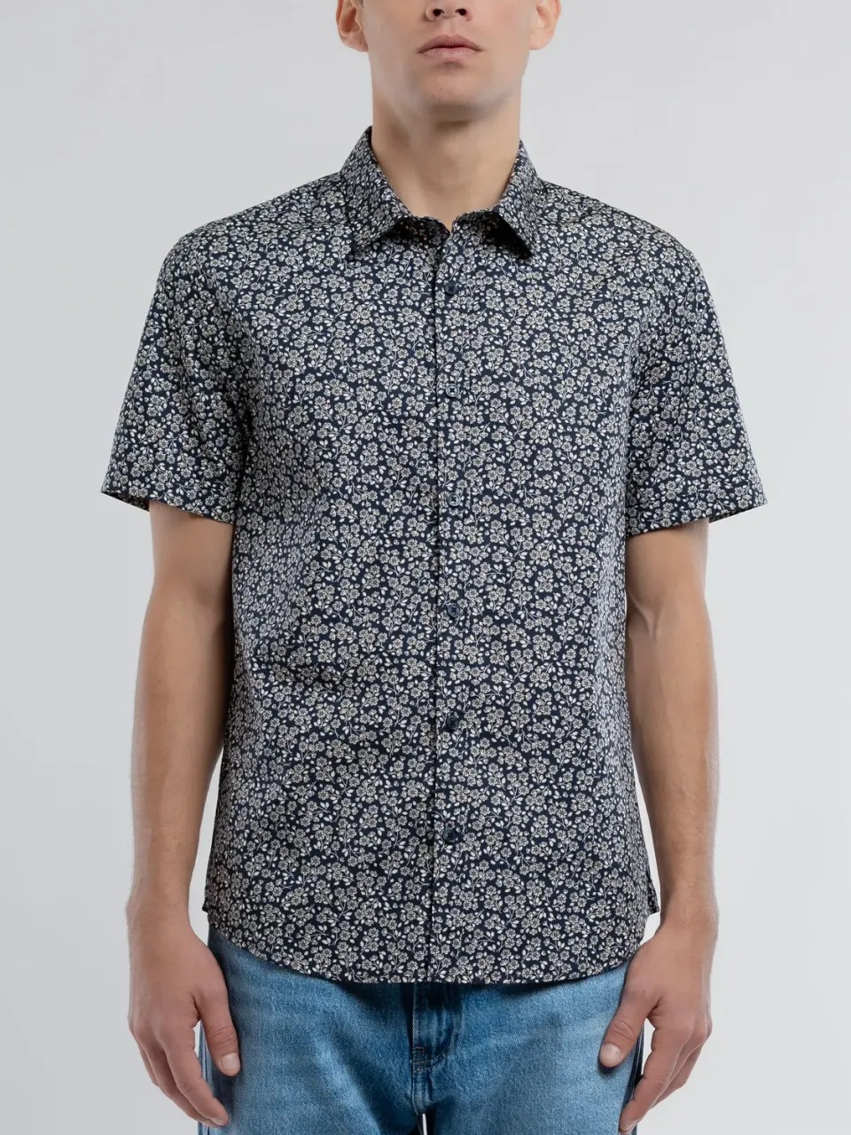 Teddy Smith Cut 2 camicia slim uomo blu floreale
