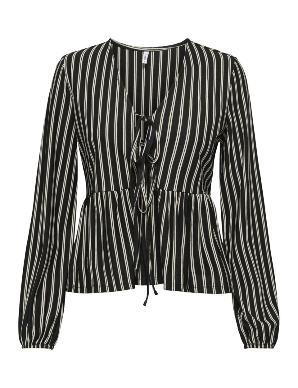 ONLY Onljally Tie top jersey maniche lunghe nero