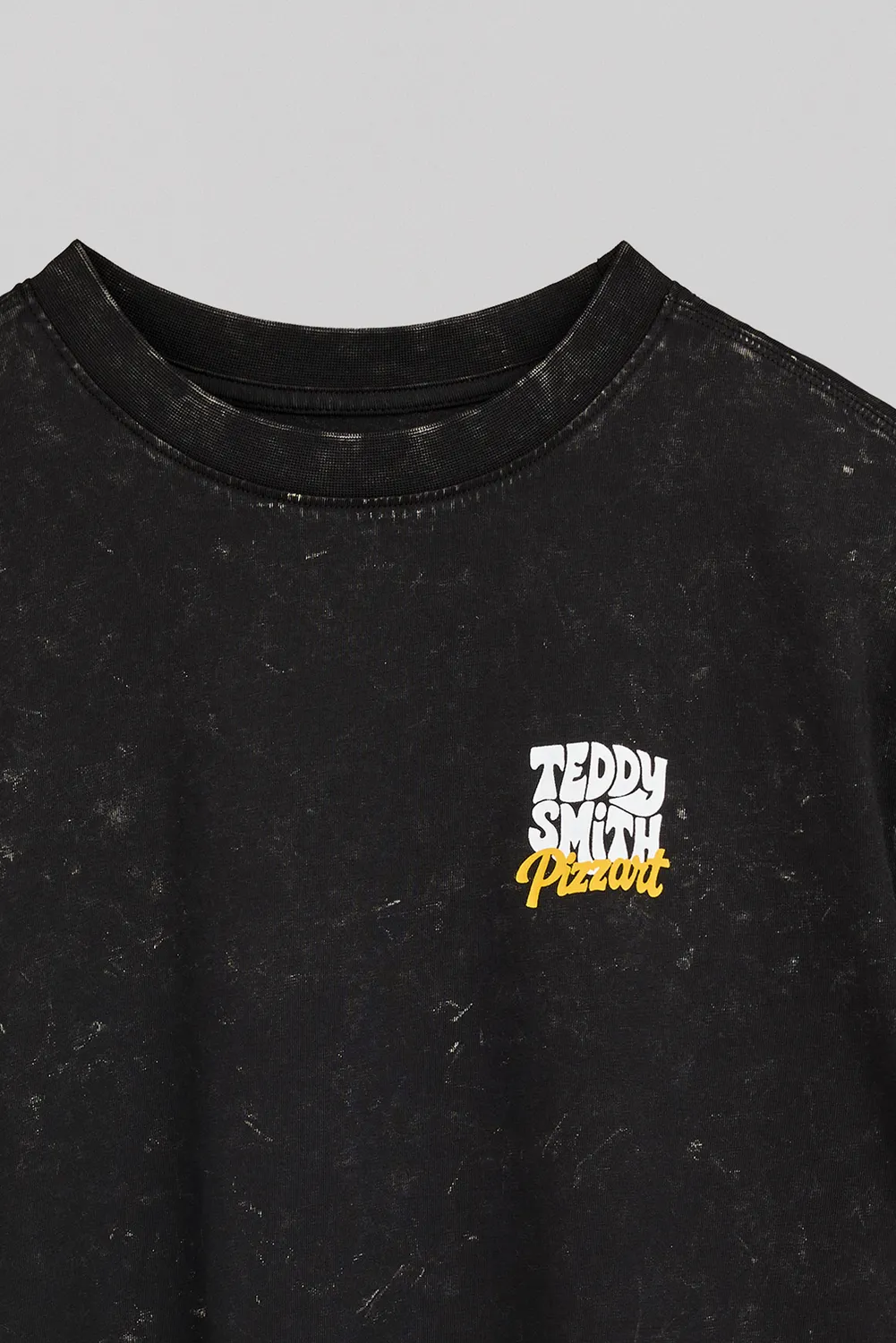 Teddy Smith T-Pizza MC JR t-shirt bambina nero vintage