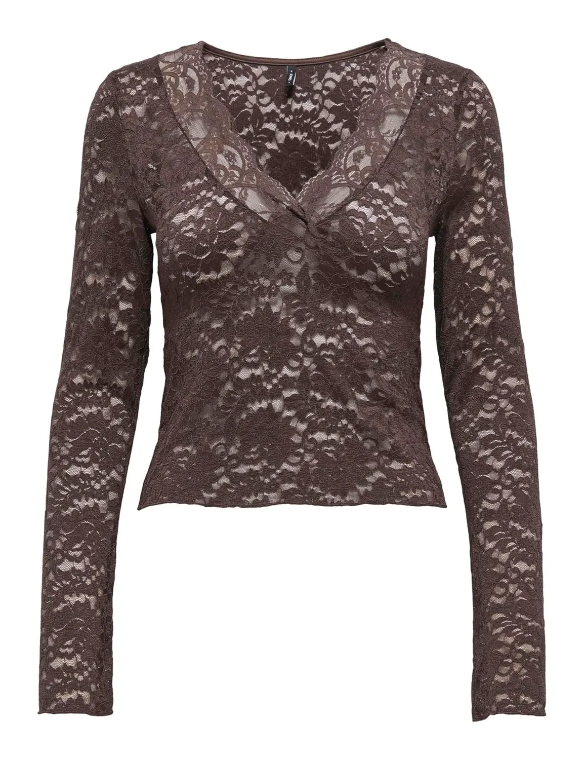 ONLY Onlnikka Top Donna nero pizzo manica lunga