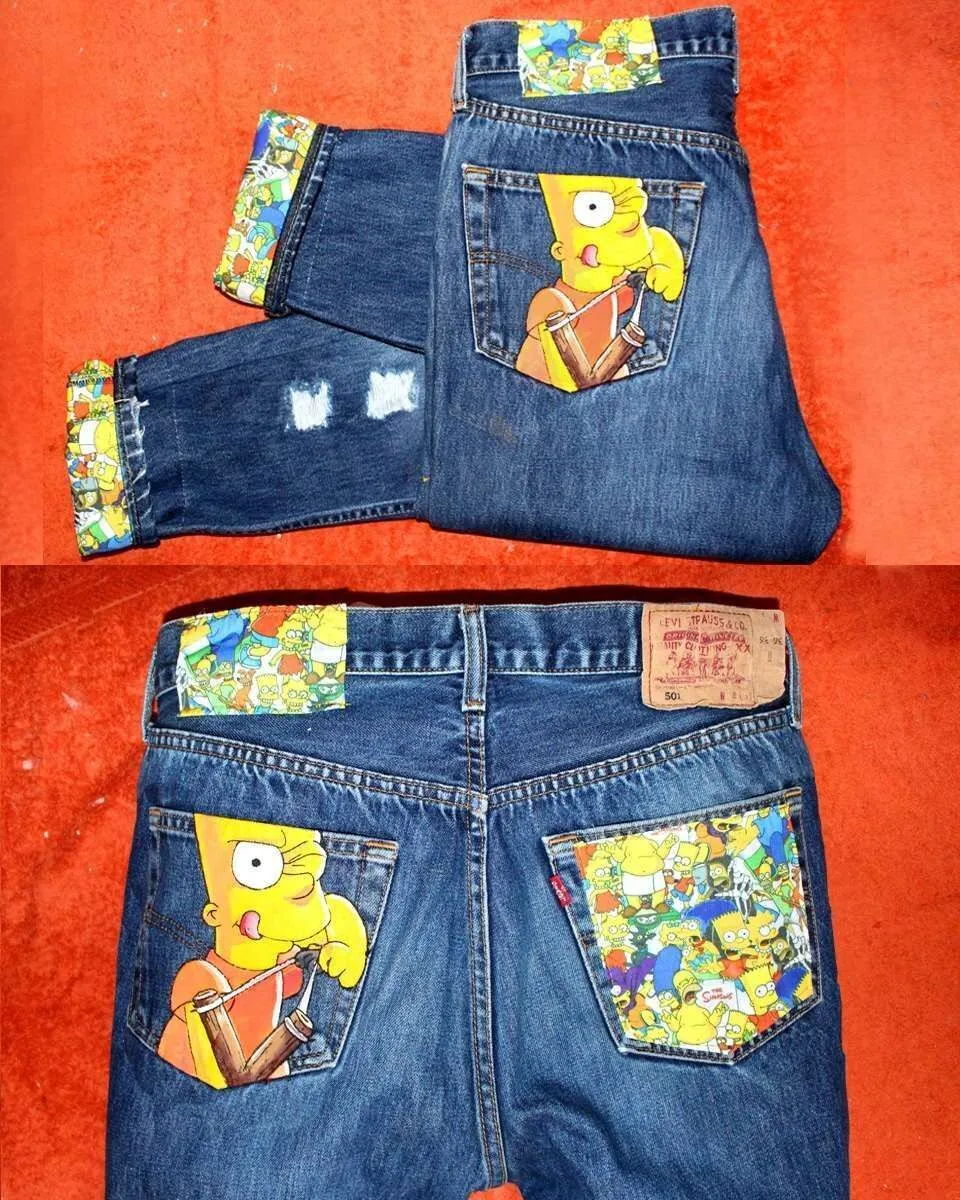 Levi's Vintage Bart Simpson jeans dipinti a mano