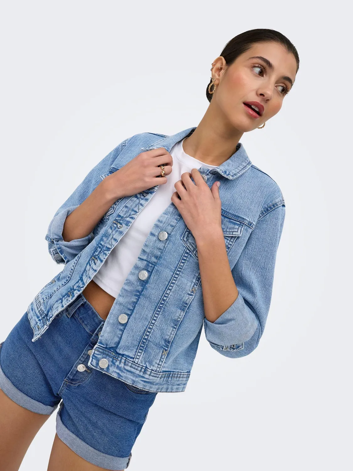 ONLY Onltia giacca denim donna Light Blue Denim