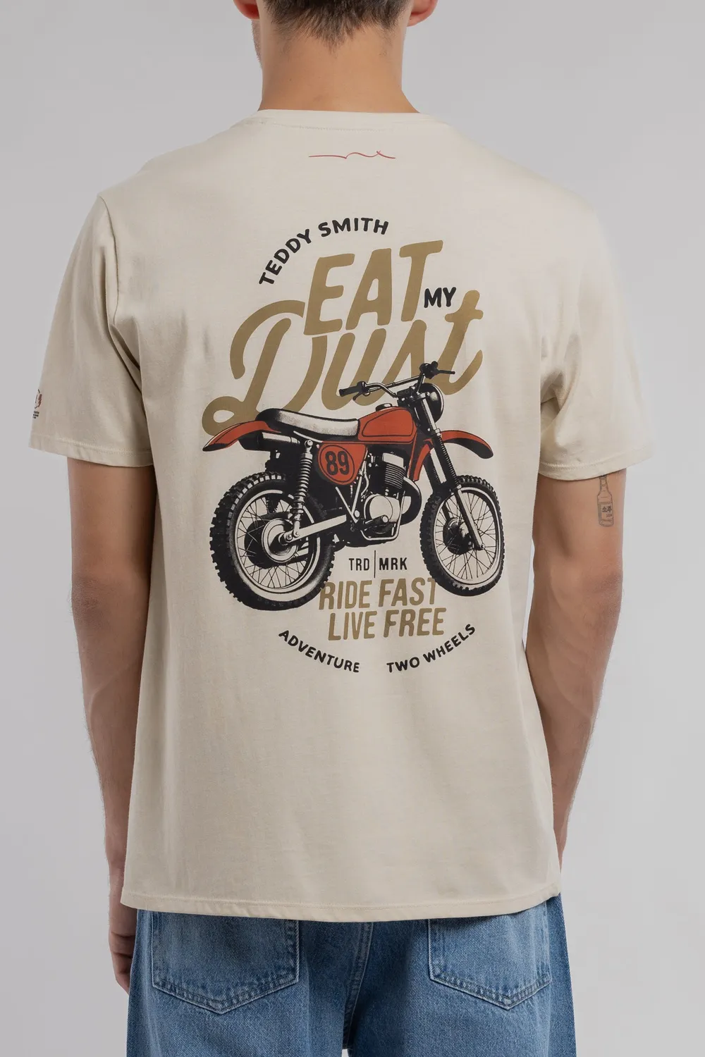 Teddy Smith T-Carso MC t-shirt uomo Soft Grege moto