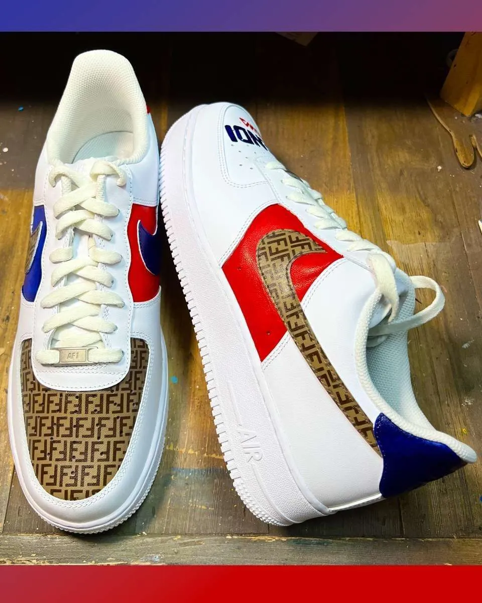 Nike Air Force 1 Fendi Roma sneakers personalizzate mano