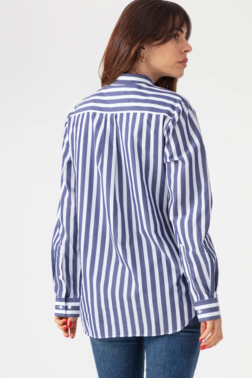 acquaverde Boy Shirt camicia Navy Off White popeline
