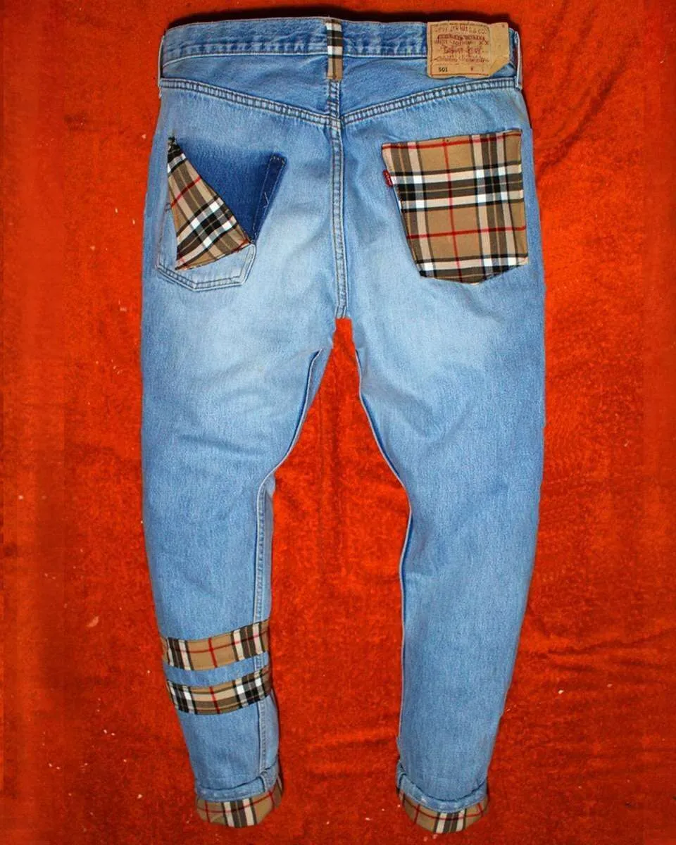 Levi's Vintage Doppia Striscia jeans check beige