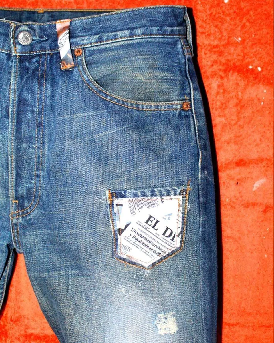 Never Say Never Levi’s Giornale jeans vintage tessuto custom