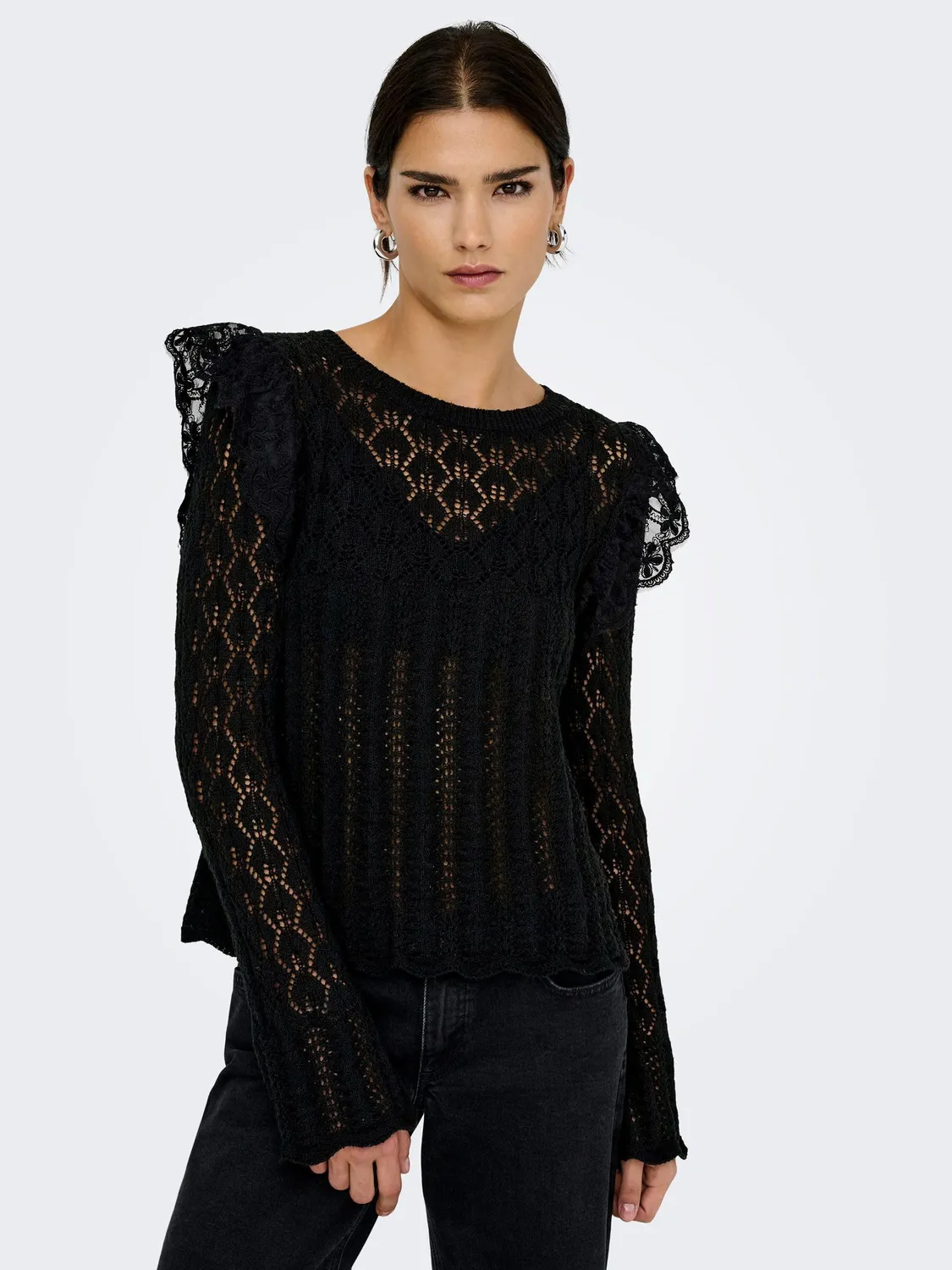 ONLY Onlashley LS O-Neck Mix Knt maglione M girocollo