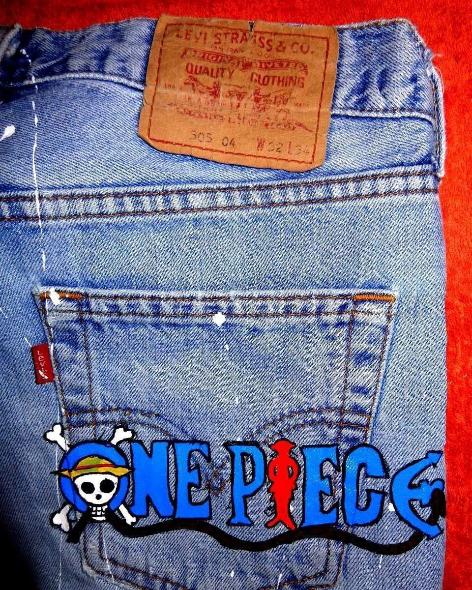 Levi's Vintage Luffy One Piece jeans dipinti a mano