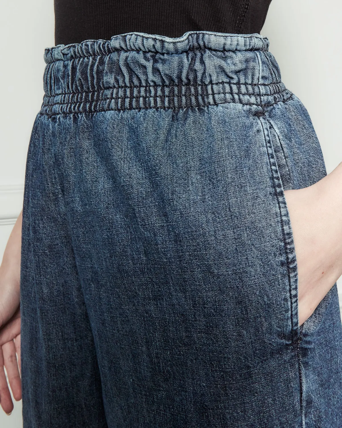 Acquaverde Saphir jeans vita alta brut lavé