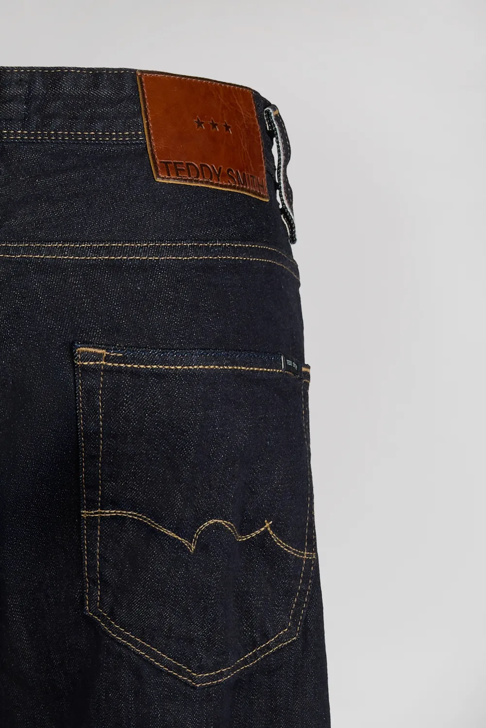 Teddy Smith Reg Selvedge L32 jeans dritti dark blue uomo