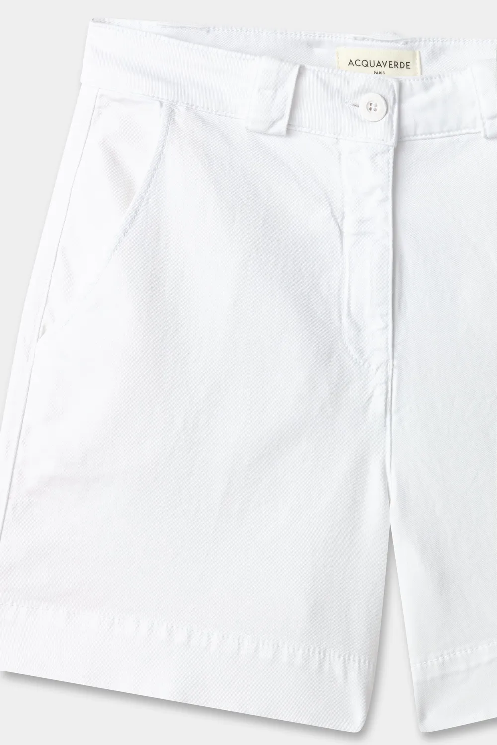 Acquaverde Vermont short bianco gamba ampia