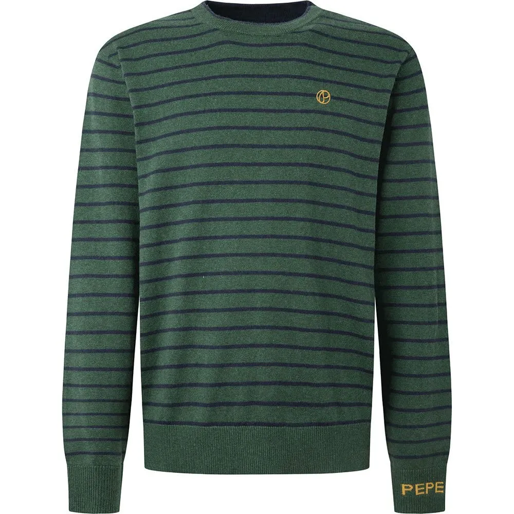Pepe Jeans Andre Stripes maglia uomo grigio maniche lunghe