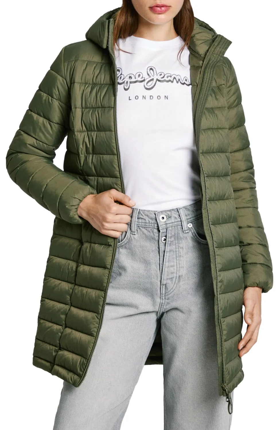 Pepe Jeans Ammy Long giacca donna Dulwich Blue piumino lungo