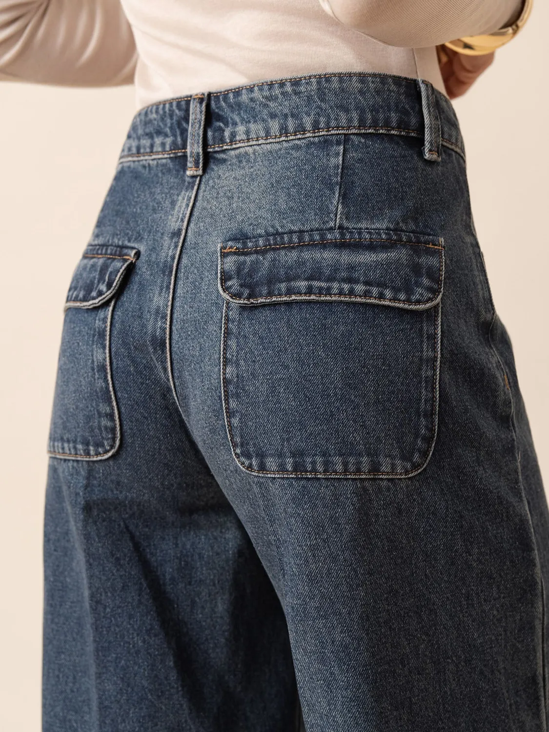 Oraije Pepino jeans palazzo blu scuro vita alta