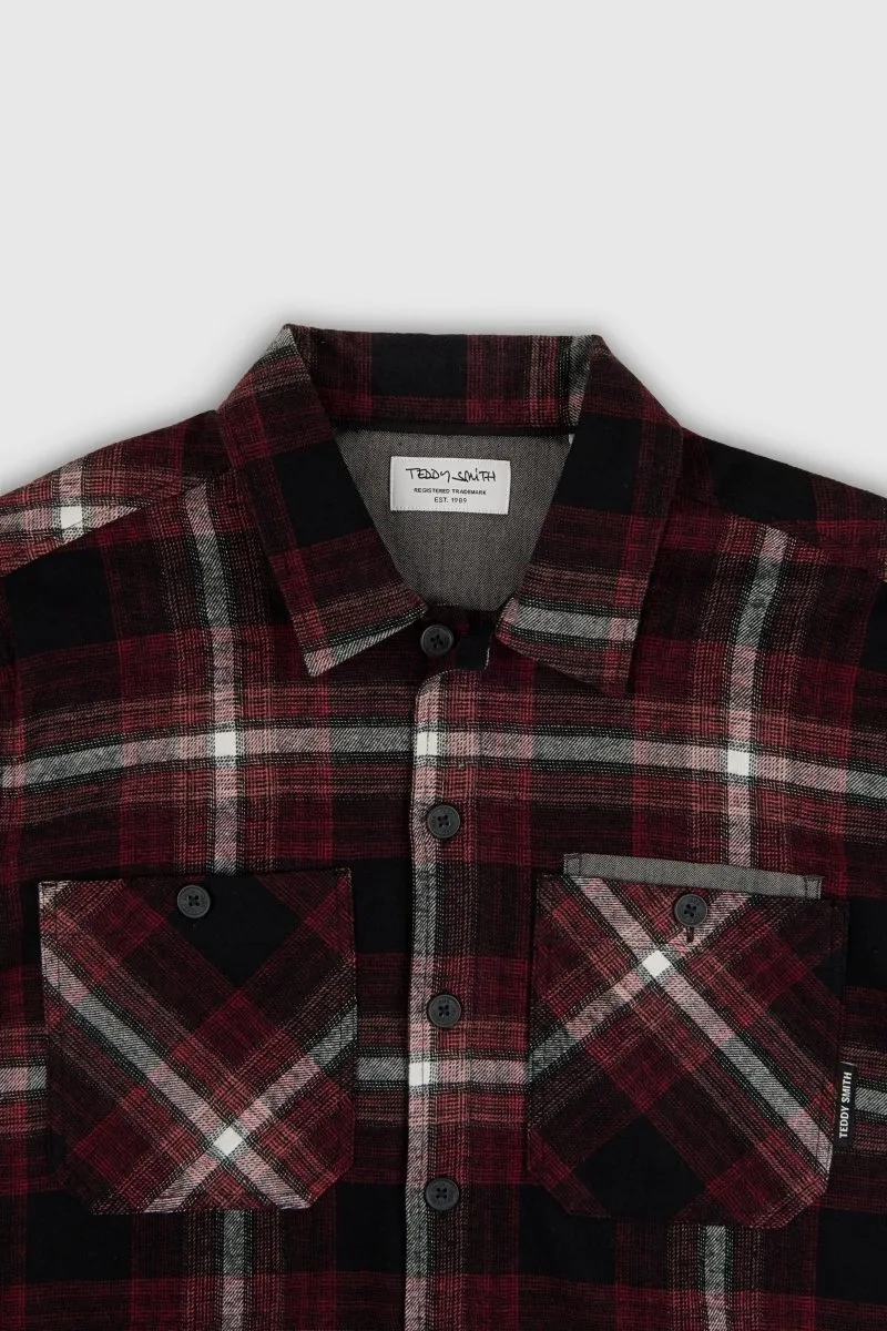 Teddy Smith Turner camicia flanella a quadri scarlet red