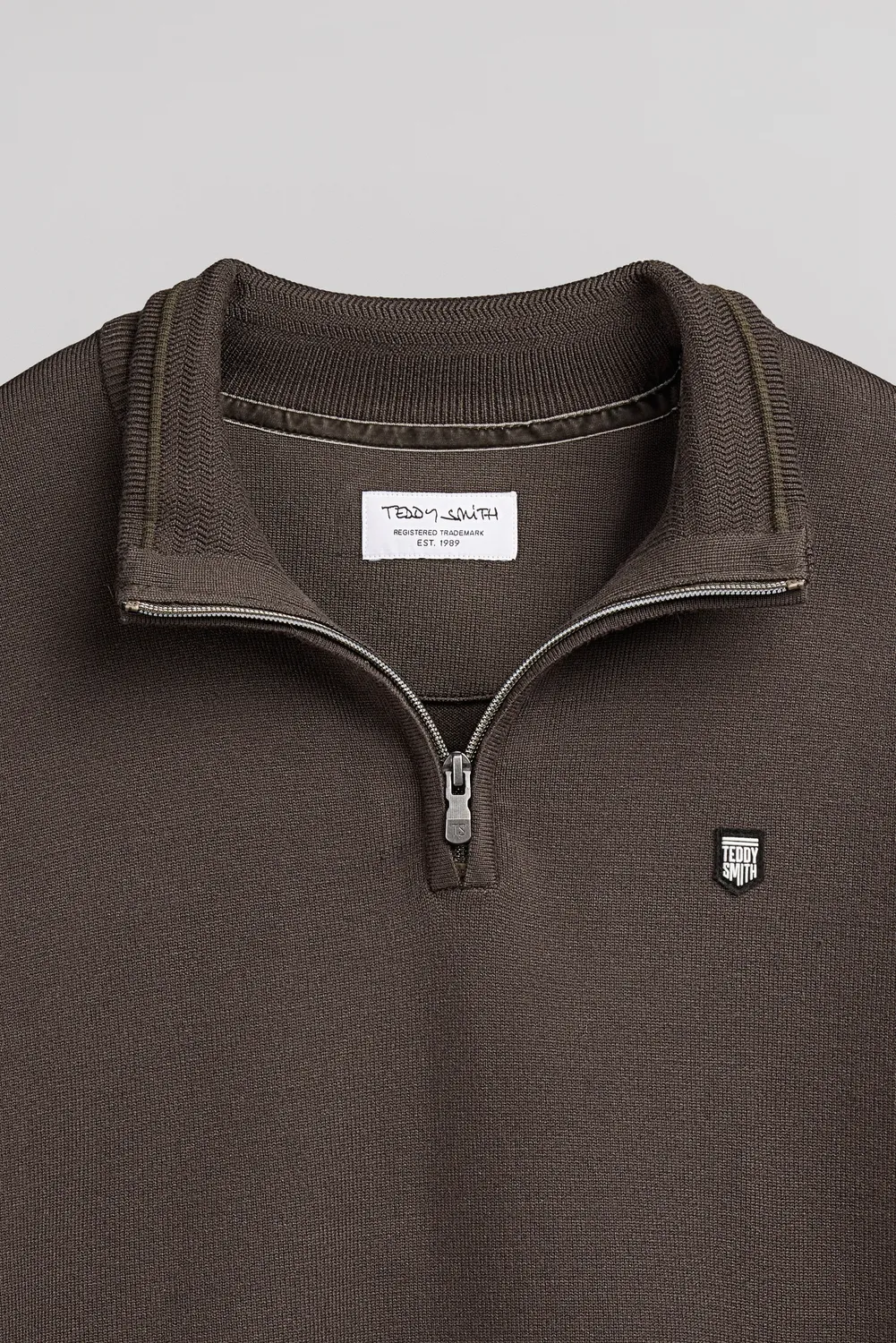 Teddy Smith P-Marty 2 maglione zip raven kaki uomo
