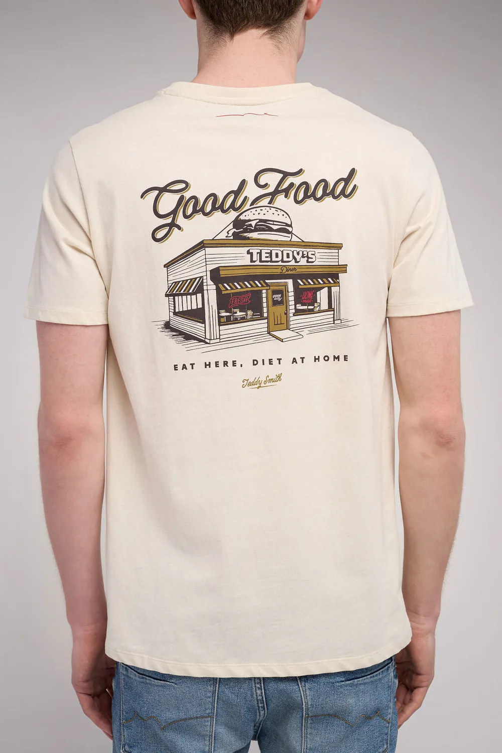Teddy Smith T-Dinner MC Cream t-shirt crema uomo