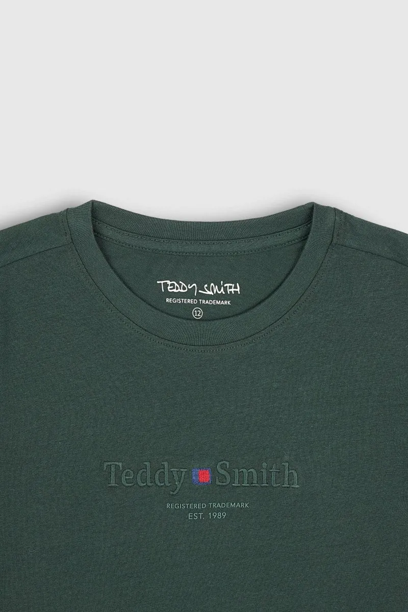 Teddy Smith T-Jim MC t-shirt bimbo vert scarabe cotone
